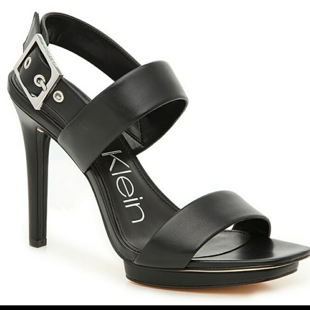 Valoma Calvin Klein Strappy Black Heels Sandals